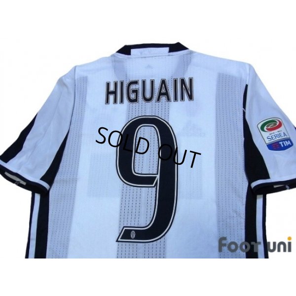 Photo4: Juventus 2016-2017 Home Authentic Shirt  #9 Higuain Serie A Tim Patch/Badge