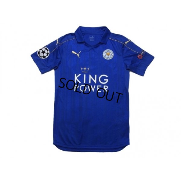 Photo1: Leicester City 2016-2017 Home Shirt #26 Mahrez Champions League Patch/Badge Respect Patch/Badge