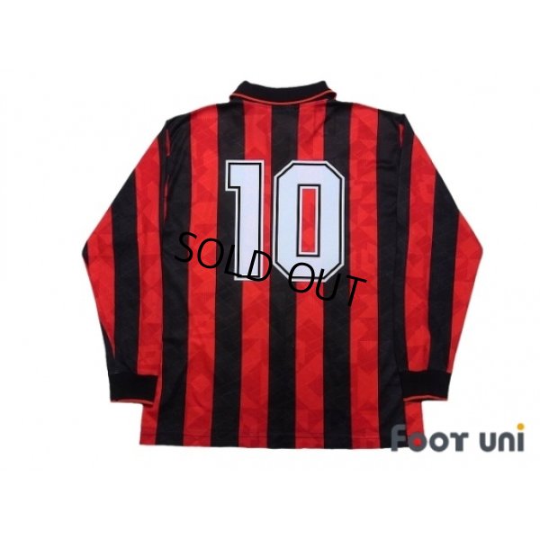 Photo2: AC Milan 1994-1995 Home Long Sleeve Shirt #10 Scudetto Patch/Badge