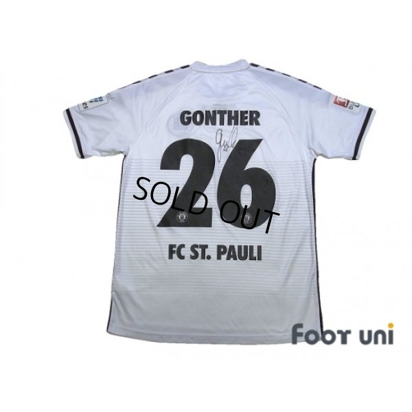 Photo2: FC St.Pauli 2014-2015 Away Autographed Shirt #26 Gonther Bundesliga Patch/Badge Hermes Patch/Badge