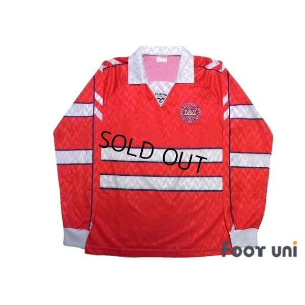 Photo1: Denmark Euro 1988 Home Long Sleeve Shirt