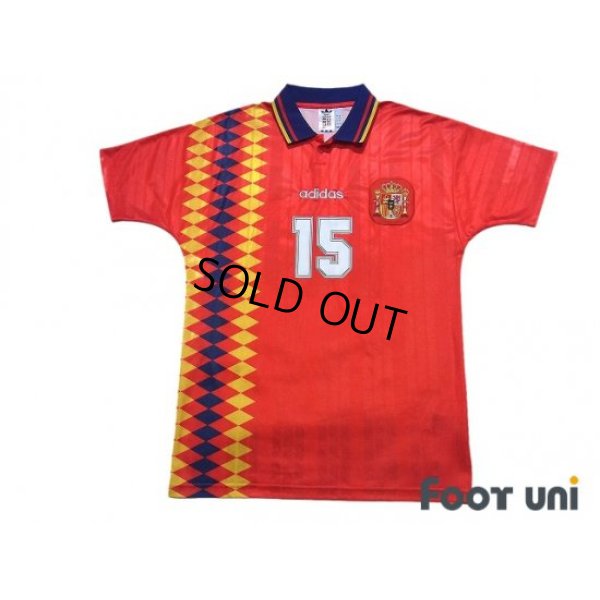 Photo1: Spain 1994 Home Reprint Shirt #15