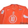 Photo3: Netherlands Euro 2004 Home Authentic Long Sleeve Shirt #10 Van der Vaart