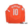 Photo2: Netherlands Euro 2004 Home Authentic Long Sleeve Shirt #10 Van der Vaart (2)