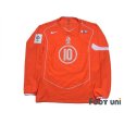 Photo1: Netherlands Euro 2004 Home Authentic Long Sleeve Shirt #10 Van der Vaart (1)