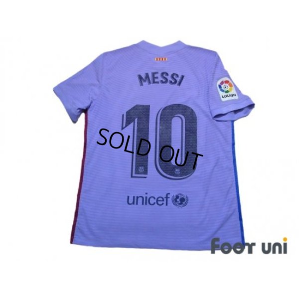 Photo2: FC Barcelona 2021-2022 Away Authentic Shirt and Shorts Set #10 Messi La Liga Patch/Badge