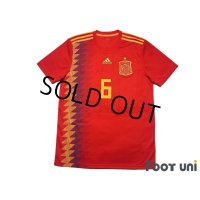 Spain 2018 Home Shirt #6 Andres Iniesta w/tags