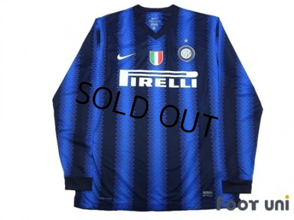 Photo1: Inter Milan 2010-2011 Home Long Sleeve Shirt Scudetto Patch/Badge (1)