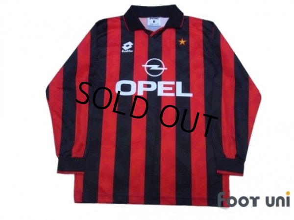 Photo1: AC Milan 1994-1995 Home Long Sleeve Shirt (1)