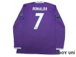 Photo2: Real Madrid 2016-2017 Away Long Sleeve Shirt #7 Ronaldo w/tags (2)