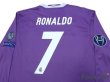 Photo4: Real Madrid 2016-2017 Away Long Sleeve Shirt #7 Ronaldo w/tags (4)