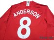 Photo4: Manchester United 2007-2009 Home Long Sleeve Shirt #8 Anderson (4)