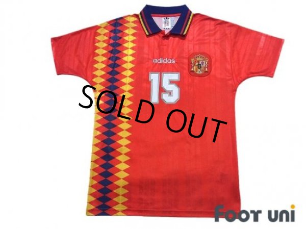 Photo1: Spain 1994 Home Reprint Shirt #15 (1)