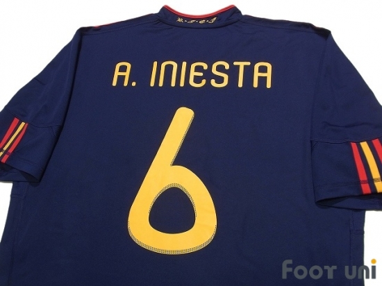 Spain 2010 Away Shirt #6 A.Iniesta - Online Store From Footuni Japan