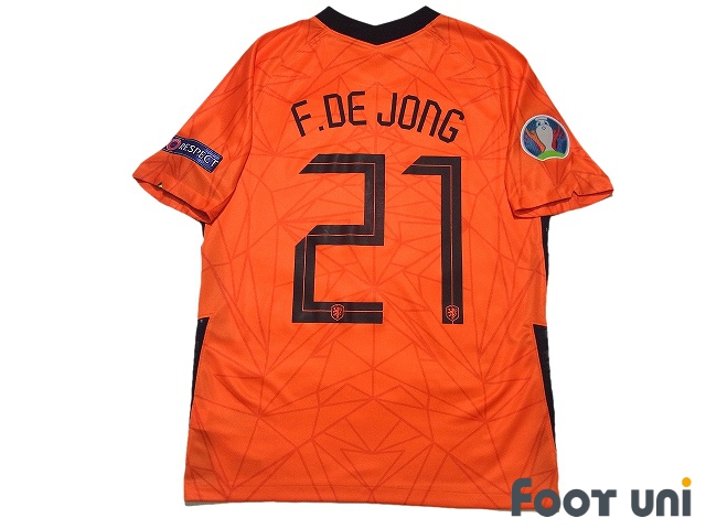 Netherlands National Team Euro 2020-2021 Home Shirt #21 Frenkie de