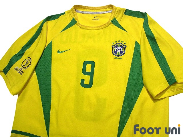 Brazil 2002 Home Shirt #9 Ronaldo 2002 FIFA World Cup Korea Japan